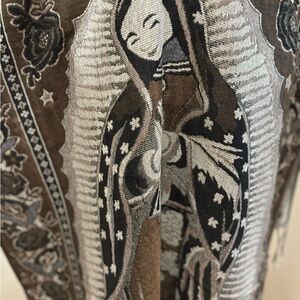 Brown and Black Virgin Mary shawl